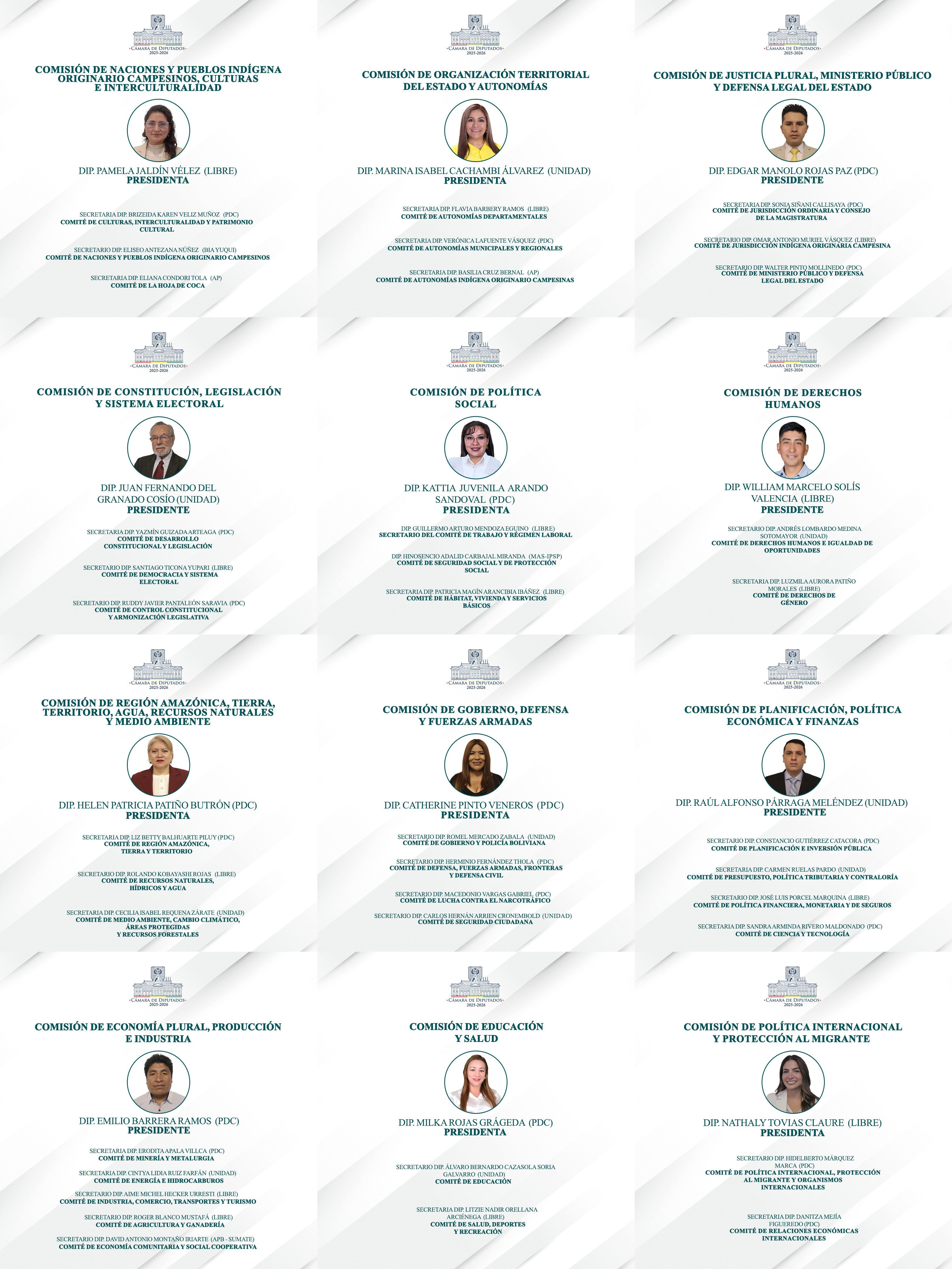Comisiones Diputados 2025-2026